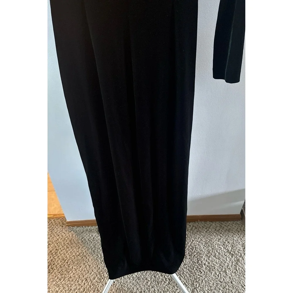 Women's Dark Green Velvet V‎ Neck Long Sleeve Long with Slit Dress size Small